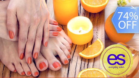 [Imagen:¡Paga Q85 en Lugar de Q325 por Manicure y Pedicure Spa Orgánico de Rosas o Naranja Cítrica + Aplicación de Gelish en Manos + Esmaltado en Pies!]