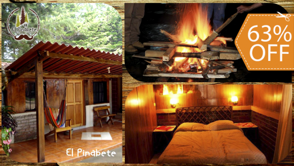 [Imagen:¡Paga $82.50 en Lugar de $220 por Estadía de 2 Noches en Cabaña para 4 Personas + 8 Desayunos + Fogata Nocturna + Karaoke + Juegos de Mesa!]