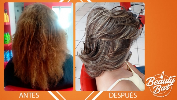 [Imagen:¡Paga $18 en Lugar de $55 por Tinte Completo o Retoque de Color o Mechas Tradicionales o Mechas Balayage + Lavado + Tratamiento Reconstructor + Tratamiento Sellador del Color + Corte de Puntas + Secado, Planchado u Ondas!]