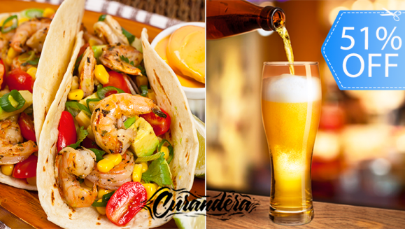[Imagen:¡Paga Q99 en lugar de Q200 por Plato de Tacos para 2 Personas: Camarón o Pulpo + 4 Cervezas Gallo!]