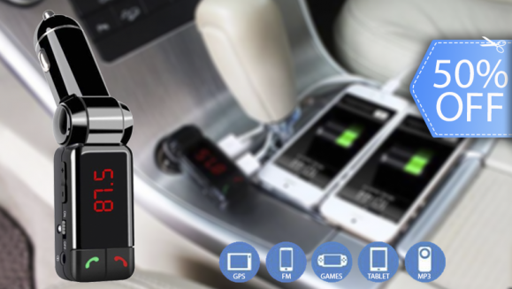 [Imagen:¡Paga Q165 en lugar de Q330 por Transmisor Bluetooth FM para Escuchar Música y Contestar Llamadas desde tu Smartphone o USB en la Radio de tu Auto + Bluetooth + Cargador de Celular!]