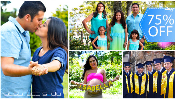 [Imagen:¡Paga Q99 en lugar de Q400 por Sesión Fotográfica Profesional de 30 Minutos para 5 Personas en Estudio o al Aire Libre + 2 Fotografías Impresas + DVD con 25 Fotografías en Alta Resolución!]