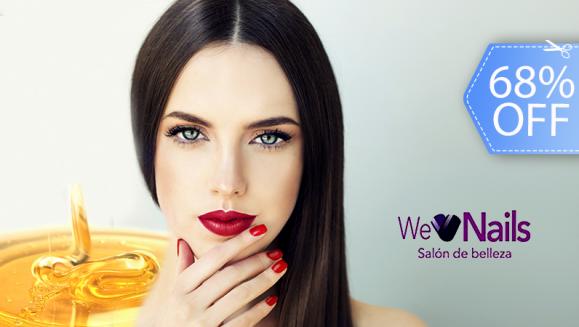 [Imagen:¡Paga Q89 en lugar de Q280 por Manicure + Esmalte Semipermanente de Gel Frío (Sin Lámpara) en Manos y Pies + Lavado de Cabello + Planchado + Depilación de Ceja y Bigote con Miel!]