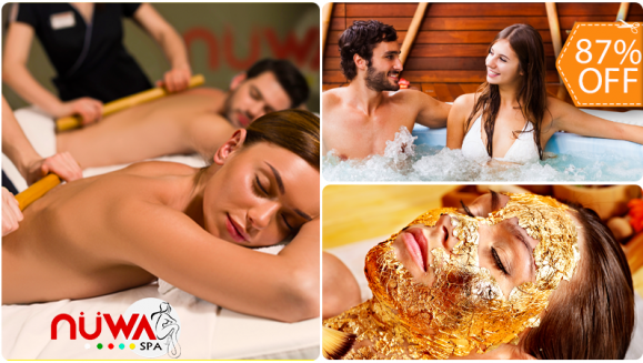 [Imagen:¡Paga $25 en Lugar de $190 por 2 Limpiezas Faciales + 2 Exfoliaciones + 2 Hidrataciones + 2 Mascarillas de Oro, Caviar y Perlas + 2 Bambuterapias + 2 Jacuzzi + 2 Esencias Relajantes + 2 Baños de Aire Seco!]