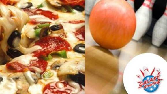 [Imagen:¡Paga $25 en vez de $50 por 1 Hora de Alquiler de Pista + Alquiler de 4 Pares de Zapatos + 1 Pizza de 18 Porciones + 1 Orden de Snacks + 2 Picheles de Soda/Té en Galaxy Bowling!]