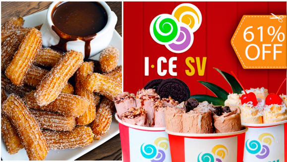 [Imagen:¡Paga $5.50 en Lugar de $14 por 2 Ice Cream Rolls (Rollitos de Helado Medianos) + 2 Ordenes de Churros Españoles + 2 Bebidas a Elección!]