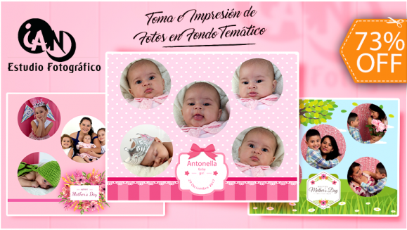 [Imagen:¡Paga $12 en Lugar de $45 por Toma, Montaje e Impresión de Fotografía en Fondo Temático (5 Caritas o Día de la Madre)!]