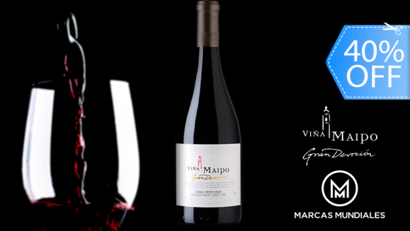 [Imagen:¡Paga Q115 en lugar de Q192 por 1 Botella de Vino Chileno Viña Maipo: Gran Devoción Syrah Petite!]