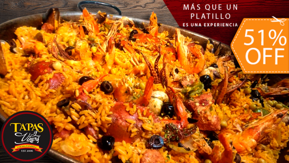 [Imagen:¡Paga $28 en Lugar de $57 por Banquete para 3 que Incluye: 1 Paella de Especialidad para Compartir + 3 Sopas de Lentejas o 3 Caldos de Res + 3 Refrescos Naturales, Cervezas o Copas de Sangría!]