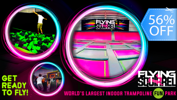 [Imagen:¡Paga Q99 en lugar de Q225 por 2 Horas de Saltos en Todas las Atracciones: Freestyle Court, Dunk Hoops, Slackline, Dodgeball Court, Neon Lights, Foam Pits y Rope Swing + 1 Pizza Personal + Botella de Agua Pura!]