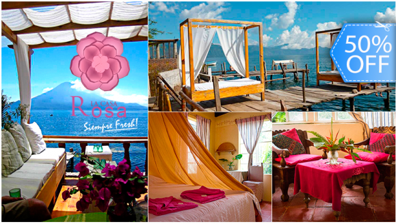 [Imagen:¡Paga Q299 en lugar de Q600 por Inolvidable Estadía para 2 en Habitación Doble frente al Lago de Atitlán!]