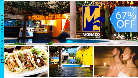 [Imagen:¡Paga Q99 en lugar de Q300 por Día de Relax para 2 que Incluye: Masaje Relajante + Sauna o Temazcal + Piscina Ilimitada + Plato de Tacos de Carne Asada + 2 Margaritas, Mojitos, Cervezas o Gaseosas!]