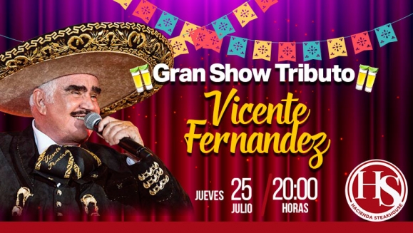 [Imagen:¡Paga Q130 en lugar de Q345 por 4 Entradas para Disfrutar de los Shows Musicales con Tributo a Vicente Fernández, Ana Gabriel, Ricardo Arjona o El Buki + 1 Pichel de Cerveza de Barril + 1 Carpaccio de Lomito para Compartir!]