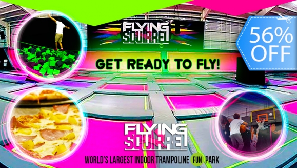[Imagen:¡Paga Q99 en lugar de Q225 por 2 Horas de Saltos en Todas sus Atracciones: Freestyle Court, Dunk Hoops, Slackline, Dodge Ball Court, Neon Lights, Foam Pits y Rope Swing + 1 Pizza Personal + 1 Botella de Agua Pura + 1 Par de Calcetas Especiales!]