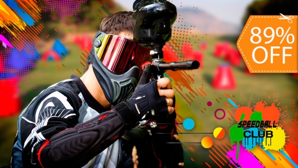 [Imagen:¡Día de Paintball hasta para 5 personas! ¡Paga $12 en Lugar de $112 por 125 Paintballs + Uso de Campo de Speedball + Alquiler de 5 Marcadoras + 5 Máscaras + 5 Chalecos + Pase de Aire Ilimitado!]