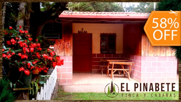 [Imagen:¡Paga $55 en Lugar de $132 por Estadía de 1 Noche para 4 Personas + 2 Sopas de Gallina + 1 Quesadilla para Compartir + 4 Cafés + Tour en El Bosque + Fogata Nocturna + Uso de 4 Bicicletas y Más!]