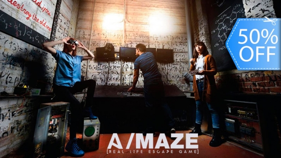 [Imagen:¡Paga Q115 en lugar de Q230 por Pase para 2 Personas en los Juegos de Escape de A/Maze Miraflores y Pradera: Templo Perdido, Barco Pirata, Castillo Medieval, La Cárcel o Robo Al Banco!]