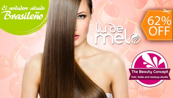 [Imagen:¡Paga $25 en Lugar de $65 por Alisado Lu de Melo a Elección (Samba, Guaraná, Chocolate o Acai do Brasil) + Lavado Desintoxicante + Corte de Puntas + Planchado + Sellado de Puntas + Gotas de Argán!]