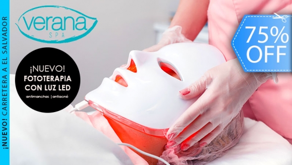 [Imagen:¡Paga Q99 en lugar de Q400 por Fototerapia LED Antiacné, Antiaging o Antimanchas + Limpieza Facial Profunda con Aplicación de Ácido Mandélico + Mascarilla con Aloe Vera + Crema Hidratante + Protector Solar y Más!]