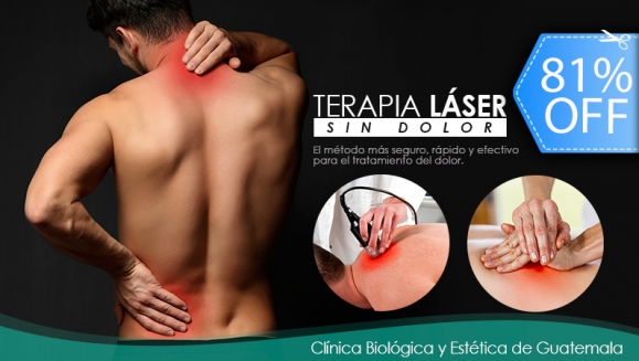 [Imagen:¡Paga Q145 en vez de Q750 por 3 Sesiones de Láser Terapéutico contra Dolores de Espalda, Cuello, Hombros o Rodillas + 3 Aplicaciones de Vitamina D o Complejo B + 3 Aplicaciones de Bálsamos!]