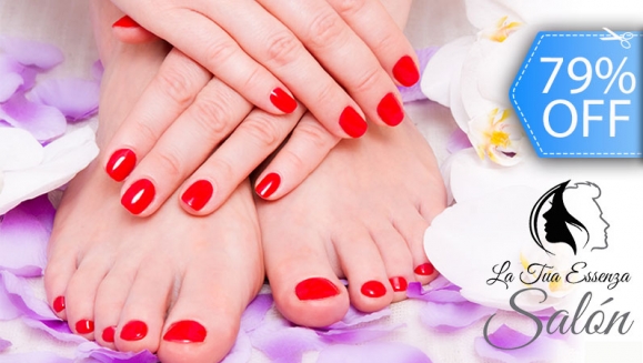 [Imagen:¡Paga Q95 en lugar de Q450 por Manicure Spa + Pedicure Spa + Esmaltado Permanente en Manos y Pies + Decoración en 4 Uñas!]