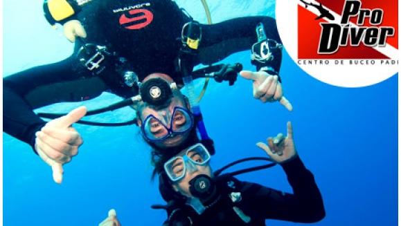 [Imagen:¡Vive la fascinante aventura del buceo! ¡Paga Q330 en vez de Q660 por programa de iniciación al buceo que incluye: clase introductoria +inmersión con equipo completo +DVD de actividad de buceo a realizar +fotografía digital bajo de agua en Pro Diver!]