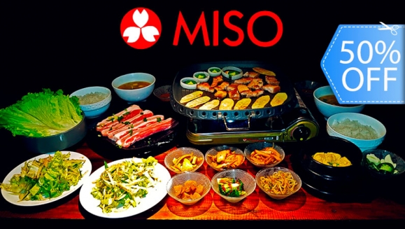 Image of BBQ Coreano para 2: 1 Lb. Pancetta o Tocino Coreano, Arroz, Sopas, Dumplings, Bebidas y Más.