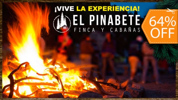 [Imagen:¡Paga $82.50 en Lugar de $230 por 2 Noches de Estadía en Cabaña para 4 Personas + 8 Desayunos + Uso de 4 Bicicletas + Fogata Nocturna + Karaoke + Juegos de Mesa!]
