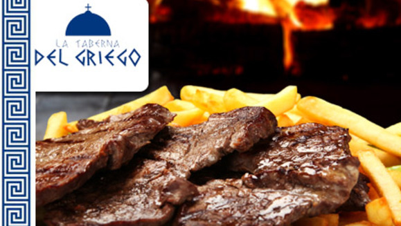 [Imagen:¡Paga Q90 en lugar de Q186 por una parrillada para 2 personas (lomito, puyazo, pollo, longaniza griega, papas fritas y ensalada) + 2 bebidas naturales o cervezas Brahva en La Taberna del Griego!]