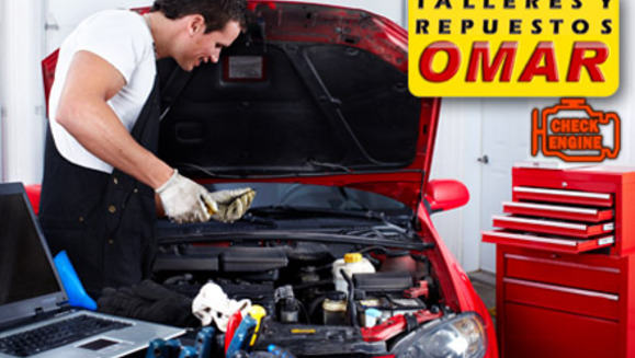 [Imagen:¡Paga $14 en lugar de $51 por diagnóstico computarizado (check engine) + alineado y balanceo de llantas + limpieza y revisión de  frenos + revisión de 17 puntos en Talleres y Repuestos Omar!]