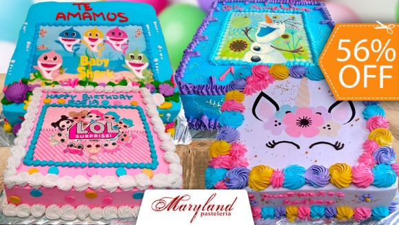 [Imagen:¡Paga $32 en Lugar de $73 por Pastel Cuadrado de 60 Porciones con Relleno Premium + Decoración con Fotografía o Imagen Impresa en Papel de Arroz!]
