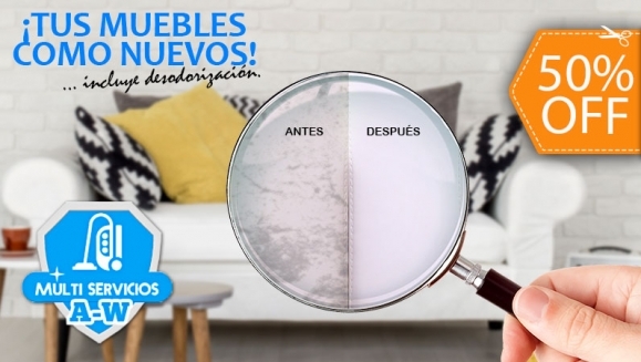 [Imagen:¡Paga $30 en Lugar de $60 por Limpieza, Desmanchado y Desodorización de Muebles de Sala o Comedor (hasta 6 Plazas) + Limpieza de hasta 4 Cojines!]