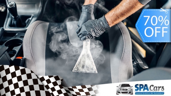 [Imagen:¡Paga Q299 en lugar de Q1,000 por Limpieza de Tapicería con Vapor + Protector UV en Tablero + Car Wash + Encerado de Pintura con Protección Hidrofóbica + Lavado de Motor + Restaurador de Plásticos Exteriores y Protector UV!]