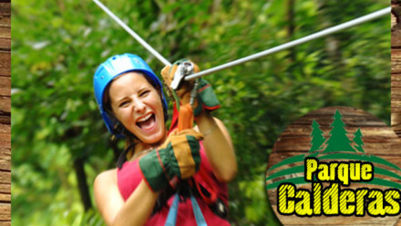 [Imagen:¡Paga Q65 en lugar de Q150 por un día de diversión que incluye: 1 canopy (bosque o laguna) + 1 rapel + columpios gigantes + balsas con remos + caminata por bosque en Parque Calderas! ¡Recibe 25% en el  parque temático Mundo Perdido!]