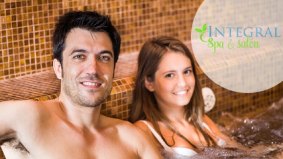 [Imagen:¡Paga $16 en lugar de $60 y comparte 2 masajes relajantes (45 minutos cada uno) + 45 minutos en sauna europeo o jacuzzi para 2 personas en Integral Spa &amp; Salón!]