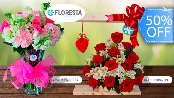 [Imagen:¡Paga Q325 en lugar de Q650 por Arreglo Floral Premium a Elección entre: Amor en Rosa (18 rosas, claves en hermoso florero de cristal)  o Dulce Corazón (18 rosas y astromelias en base de madera)!]