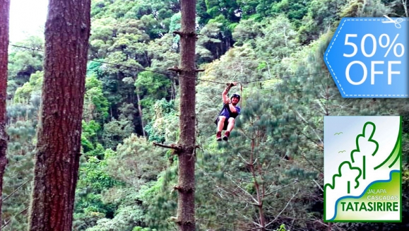 [Imagen:¡Paga Q299 en lugar de Q600 por Day Pass de Aventura Extrema hasta para 6 personas con: Canopy + Columpios + Garruchas + Fogatas + Cascadas + Caminata + Uso de Salón, Canchas, Pista de Carrera + Souvenir por Visita!]
