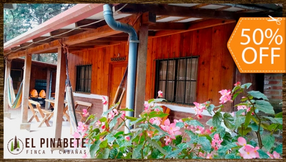 [Imagen:¡Paga $85 en Lugar de $170 por Estadía de 1 Noche en Cabaña para 6 Personas + 6 Desayunos + Tour en El Bosque + Fogata Nocturna + Uso de 4 Bicicletas y Más!]