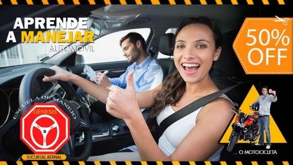 [Imagen:¡Paga $60 en Lugar de $120 por Clases de Manejo de Auto o Moto Standard con: 12 Clases Prácticas + 5 Clases Teóricas y de Mecánica Básica + Asesoría para Trámite de Licencia + 20% de Descuento en Exámenes y Material de Estudio!]