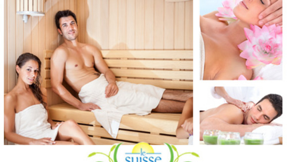 [Imagen:¡Paga Q199 en lugar de Q580 por un día de Spa con sauna, jacuzzi e hidroterapia + masaje relajante profundo muscular con puntos de Shiatsu, mascarilla facial del mar muerto y té relajante en Le Suisse Spa!]