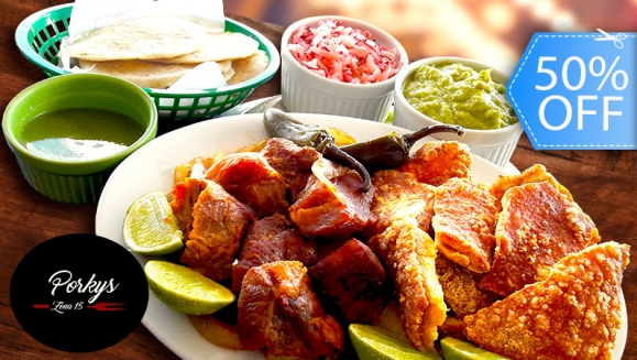 [Imagen:¡Pide a Domicilio! ¡Paga Q85 en vez de Q170 por Combo para 3: ½ Libra de Carnitas + ½ de Chicharrones + Guacamol, Rábano, Tortillas, Limón y Picante + 3 Sodas en Lata!]