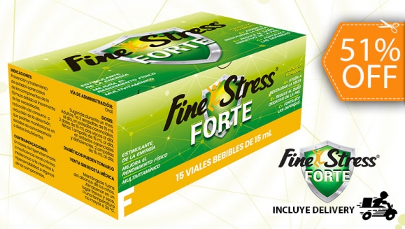 [Imagen:¡Mejora Tu Sistema Inmunitario! ¡Paga $13.50 en Lugar de $27.50 por 1 Caja con 15 Ampollas Bebibles de FineStress Forte con Vitamina C, A, D, E, Complejo B y Más!]