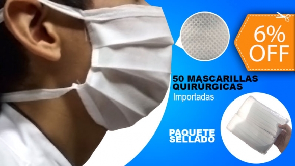 [Imagen:¡Paga $45.50 en Lugar de $48.50 por 50 Mascarillas Quirúrgicas + Entrega a Domicilio!]