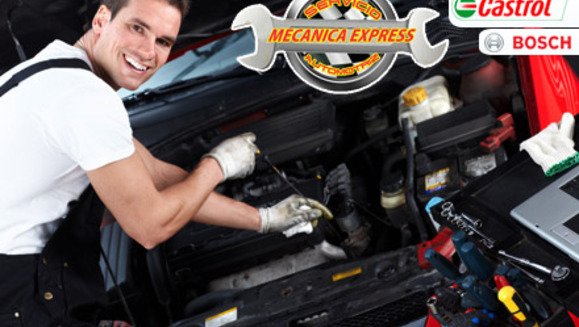 [Imagen:¡Paga $35 en lugar de $90 por cambio de aceite (4/4) marca Castrol 20w50 + filtro Bosch + diagnóstico computarizado (check engine) + ajuste, limpieza y revisión de frenos en Mecánica Express!]