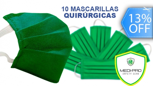 [Imagen:¡A Domicilio! ¡Paga Q26 en lugar de Q30 por 10 Mascarillas Quirúrgicas de Polipropileno!]