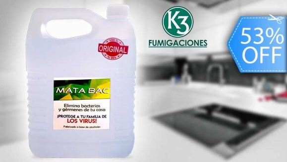 [Imagen:¡No Dejes Entrar Ningún Virus a Tu Casa! ¡Paga Q59 en lugar de Q125 por 1 Galón de Mata BAC: Producto Especializado para la Eliminación de Bacterias y Gérmenes!]