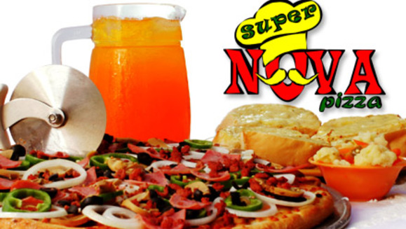 [Imagen:¡Paga $11 en lugar de $22 por una pizza Nova Reina tamaño jumbo (16 porciones) + una orden de 4 panes con ajo y queso + 1 pichel de cerveza, gaseosa o té helado en Súper Nova Pizza! ¡SÓLO 500 DISPONIBLES!]