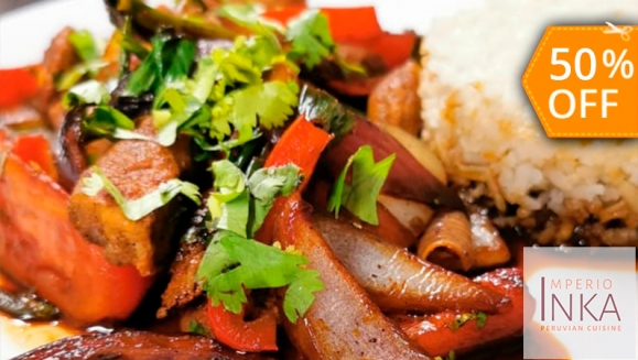 [Imagen:¡Paga $32.96 en Lugar de $65.92 por Banquete Peruano para 4 con: 1 Lomo Saltado, + 3 Pollos Saltados + 4 Sodas!]