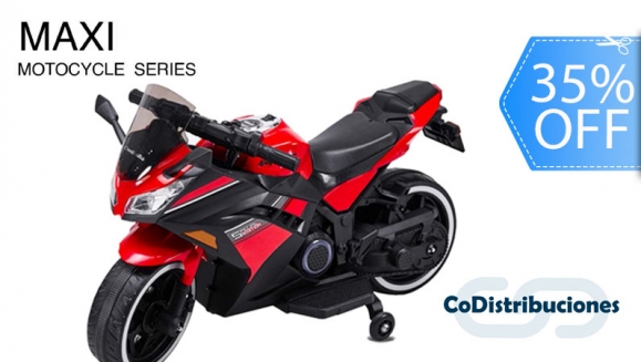 [Imagen:¡Paga Q1,625 en lugar de Q2,500 por Moto Deportiva Eléctrica para Niño Marca CuteBabies Modelo MAXI de Color a Elección entre Roja, Negra o Blanca o Verde!]