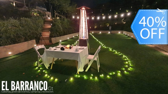 [Imagen:¡Paga Q389 en Lugar de Q650 por Cena Romántica en Jardín que Incluye: 2 Platos de Pasta a Elección + 1 Botella de Vino + 2 Postres + 2 Cafés + Mesa con Decoración + Calentador de Ambiente + Mini Sesión de Fotos Profesionales + 3 Fotos Digitales!]